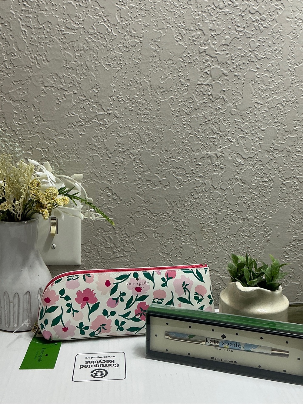 kate spade Floral Pink and Blue Floral Pen Bundle